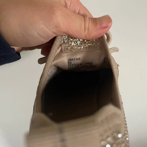 Steve Madden NY 90 Maxima Rhinestone Blush/Beige Women's Sneakers. - Picture 7 of 8